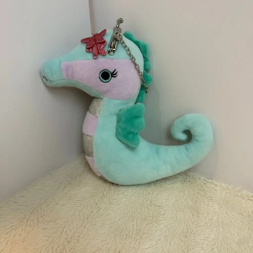 Gymboree Plush Seahorse Mini Purse Wristlet Girls Coin Purse CUTE